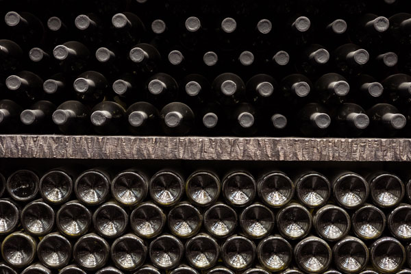 vinos tintos en una gran cava